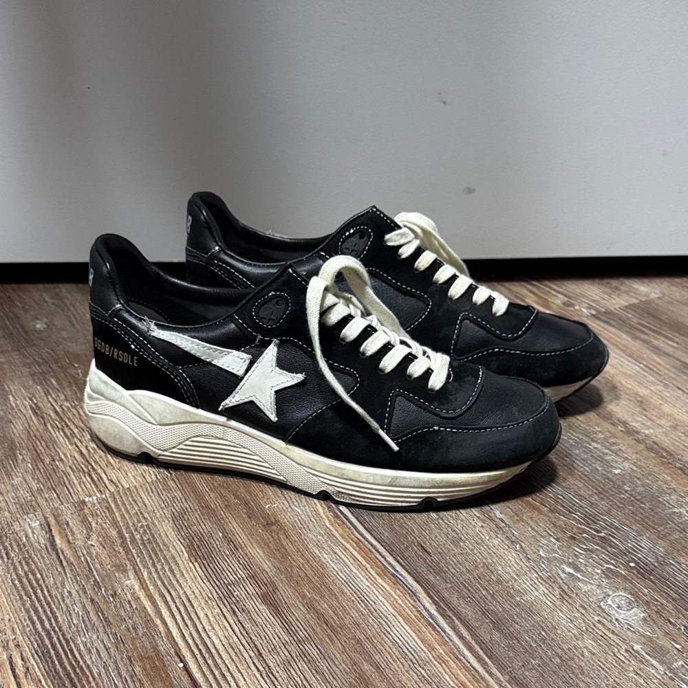 Golden Goose Black Sneakers with White Star